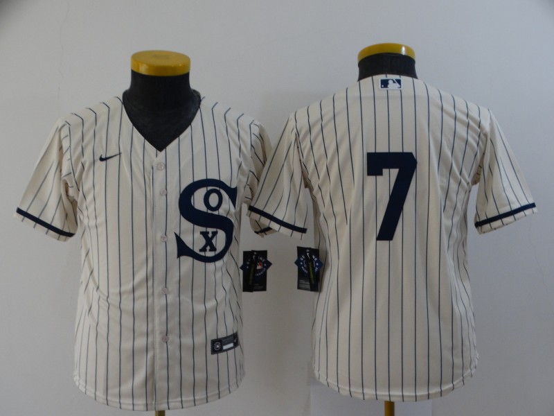 Youth Chicago White Sox #7 Tim Anderson 2021 Cream Field of Dreams Cool Base Stitched Nike Jersey Youth Chicago White Sox #7 Tim Anderson 2021 Cream Field of Dreams Cool Base Stitched Nike Jersey