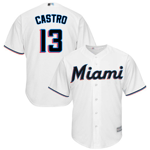 Marlins #13 Starlin Castro White Cool Base Stitched Youth Baseball Jersey Marlins #13 Starlin Castro White Cool Base Stitched Youth Baseball Jersey