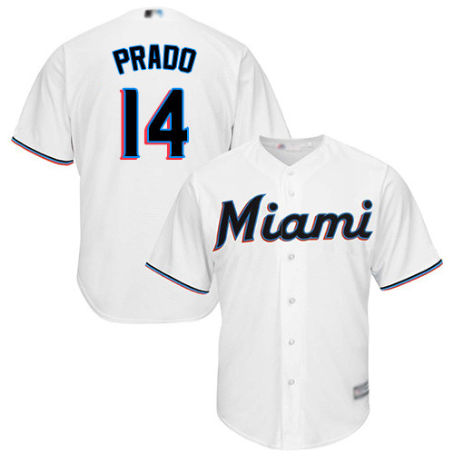 Marlins #14 Martin Prado White Cool Base Stitched Youth Baseball Jersey Marlins #14 Martin Prado White Cool Base Stitched Youth Baseball Jersey