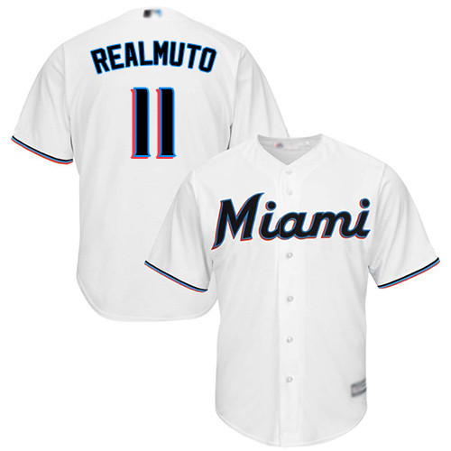 Marlins #11 JT Realmuto White Cool Base Stitched Youth Baseball Jersey Marlins #11 JT Realmuto White Cool Base Stitched Youth Baseball Jersey