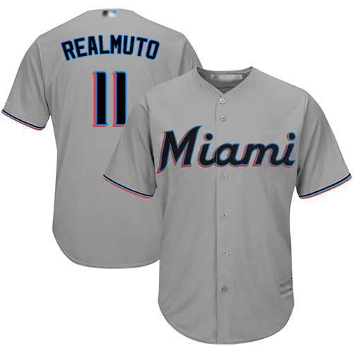 Marlins #11 JT Realmuto Grey Cool Base Stitched Youth Baseball Jersey Marlins #11 JT Realmuto Grey Cool Base Stitched Youth Baseball Jersey