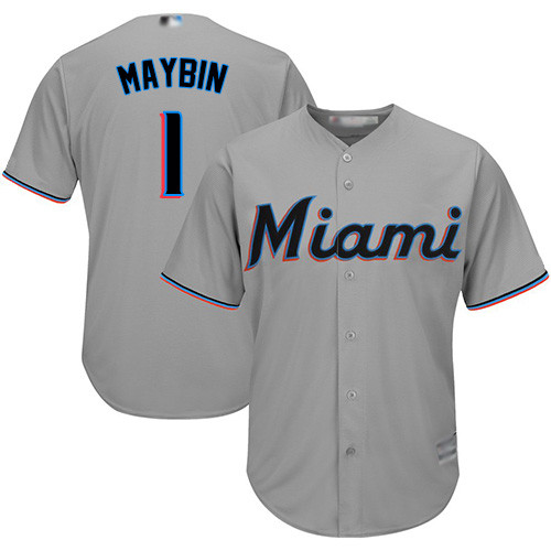 Marlins #1 Cameron Maybin Grey Cool Base Stitched Youth Baseball Jersey Marlins #1 Cameron Maybin Grey Cool Base Stitched Youth Baseball Jersey