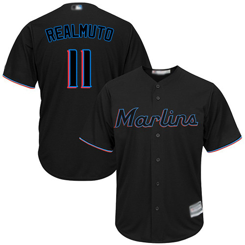 Marlins #11 JT Realmuto Black Cool Base Stitched Youth Baseball Jersey Marlins #11 JT Realmuto Black Cool Base Stitched Youth Baseball Jersey