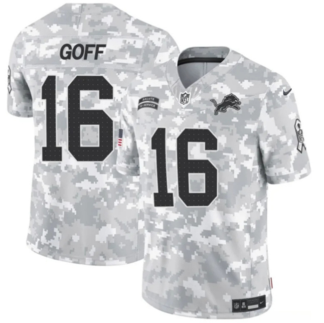 Youth Detroit Lions #16 Jared Goff 2024 F.U.S.E Arctic Camo Salute To Service Limited Stitched Jersey Youth Detroit Lions #16 Jared Goff 2024 F.U.S.E Arctic Camo Salute To Service Limited Stitched Jersey
