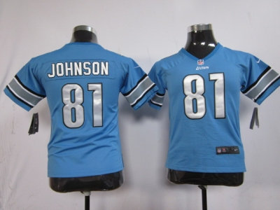 Nike NFL Youth Detroit Lions #81 Calvin Johnson Blue Jerseys