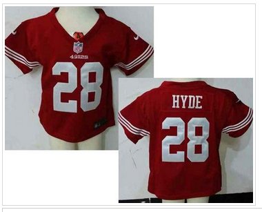 Toddler NEW 49ers #28 Carlos Hyde Red Team Color Stitched NFL Elite Jersey