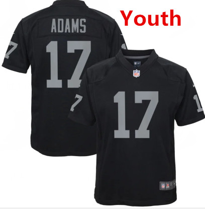Youth Las Vegas Raiders #17 Davante Adams Black Vapor Limited Stitched Jersey_副本
