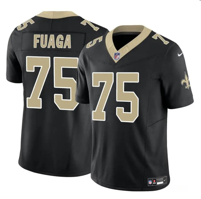 Youth New Orleans Saints #75 Taliese Fuaga Black 2024 Draft F.U.S.E Vapor Limited Stitched Football Jersey Youth New Orleans Saints #75 Taliese Fuaga Black 2024 Draft F.U.S.E Vapor Limited Stitched Football Jersey