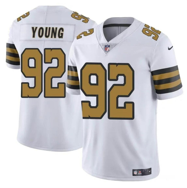Youth New Orleans Saints #92 Chase Young White Color Rush Limited Stitched Football Jersey Youth New Orleans Saints #92 Chase Young White Color Rush Limited Stitched Football Jersey