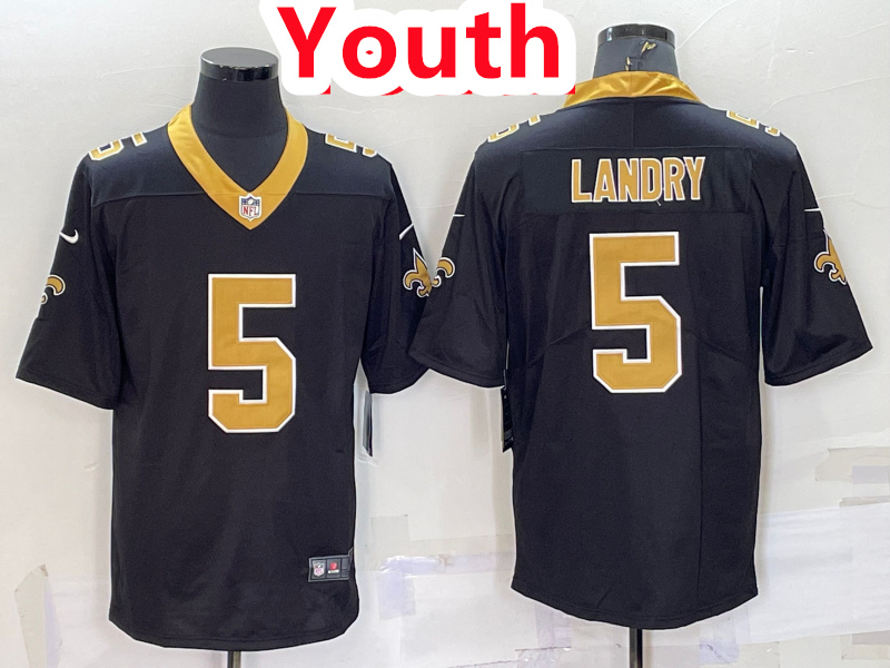 Youth Saints 5 Jarvis Landry Black Jersey Youth Saints 5 Jarvis Landry Black Jersey