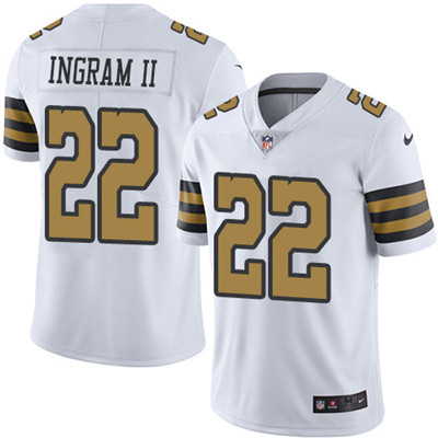 Nike Saints #22 Mark Ingram II White Youth Stitched NFL Limited Rush Jersey Nike Saints #22 Mark Ingram II White Youth Stitched NFL Limited Rush Jersey