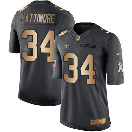 Nike Saints #34 Marshon Lattimore Black Youth Stitched NFL Limited Gold Salute to Service Jersey Nike Saints #34 Marshon Lattimore Black Youth Stitched NFL Limited Gold Salute to Service Jersey