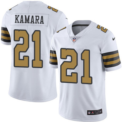 Nike Saints #21 Alvin Kamara White Youth Stitched NFL Limited Rush Jersey Nike Saints #21 Alvin Kamara White Youth Stitched NFL Limited Rush Jersey