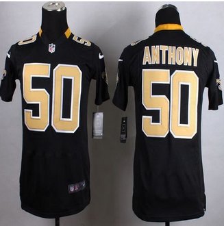 Youth New Saints #50 Stephone Anthony Black Team Color Stitched NFL Elite jersey Youth New Saints #50 Stephone Anthony Black Team Color Stitched NFL Elite jersey