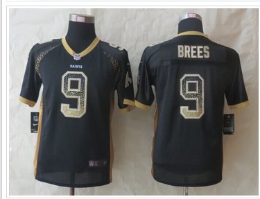 Youth NEW Saints #9 Drew Brees Black Team Color NFL Elite Drift Fashion Jersey Youth NEW Saints #9 Drew Brees Black Team Color NFL Elite Drift Fashion Jersey