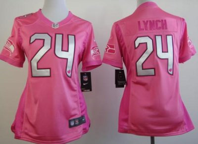 Women NEW Seattle Seahawks 24# Marshawn Lynch Pink Love NFL Jerseys Women NEW Seattle Seahawks 24# Marshawn Lynch Pink Love NFL Jerseys