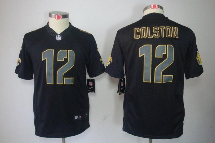 Youth NEW New Orleans Saints 12 Marques Colston Black Jerseys(Impact Limited) Youth NEW New Orleans Saints 12 Marques Colston Black Jerseys(Impact Limited)