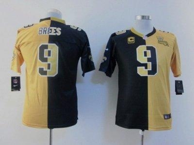 Youth NEW New Orleans Saints #9 Drew Brees black-gold(Elite Split)