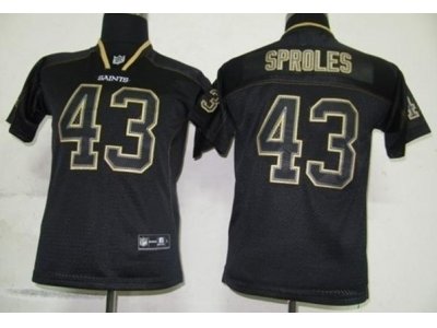 Youth NEW New Orleans Saints 43 Darren Sproles Black Jerseys(Lights out)