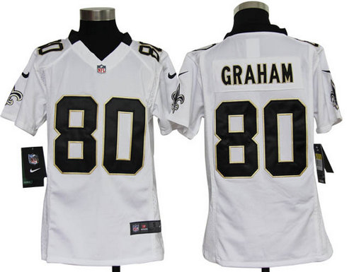 Nike NFL Youth New Orleans Saints 80 Jimmy Graham White Jerseys