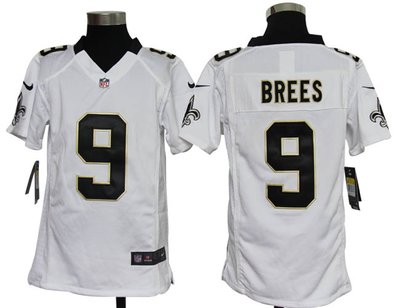 Nike NFL Youth New Orleans Saints 9 Drew Brees White Jerseys