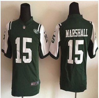 Youth New New York Jets #15 Brandon Marshall Green Team Color Stitched NFL Elite Jersey