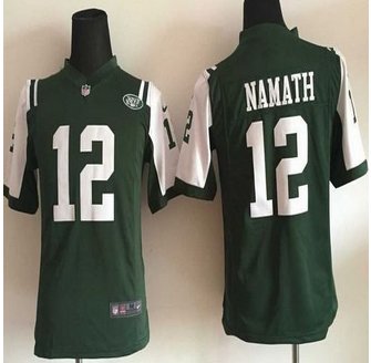 Youth New New York Jets #12 Joe Namath Green Team Color Stitched NFL Elite Jersey