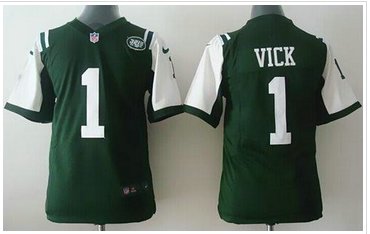 Youth Jets #1 Michael Vick Green Team Color NFL Elite Jersey