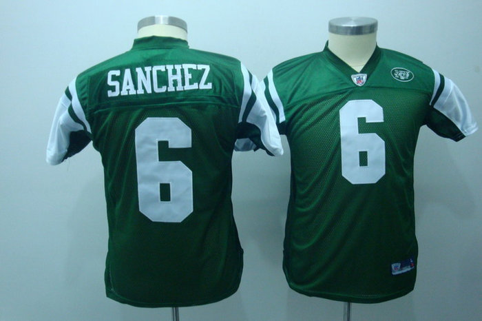New York Jets #6 Mark Sanchez Green Youth Jersey