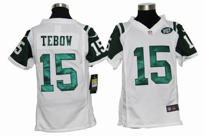 Kids Nike NFL New York Jets 15 Tim Tebow White Jerseys