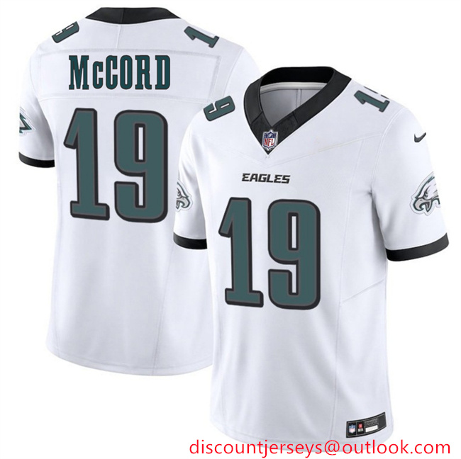 Youth Philadelphia Eagles #19 Kyle McCord White 2025 Draft New F.U.S.E. Vapor Untouchable Limited Stitched Football Jersey Youth Philadelphia Eagles #19 Kyle McCord White 2025 Draft New F.U.S.E. Vapor Untouchable Limited Stitched Football Jersey