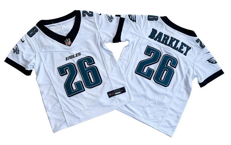 Youth Philadelphia Eagles #26 Saquon Barkley White 2023 F.U.S.E Vapor Untouchable Limited Stitched Football Jersey Youth Philadelphia Eagles #26 Saquon Barkley White 2023 F.U.S.E Vapor Untouchable Limited Stitched Football Jersey