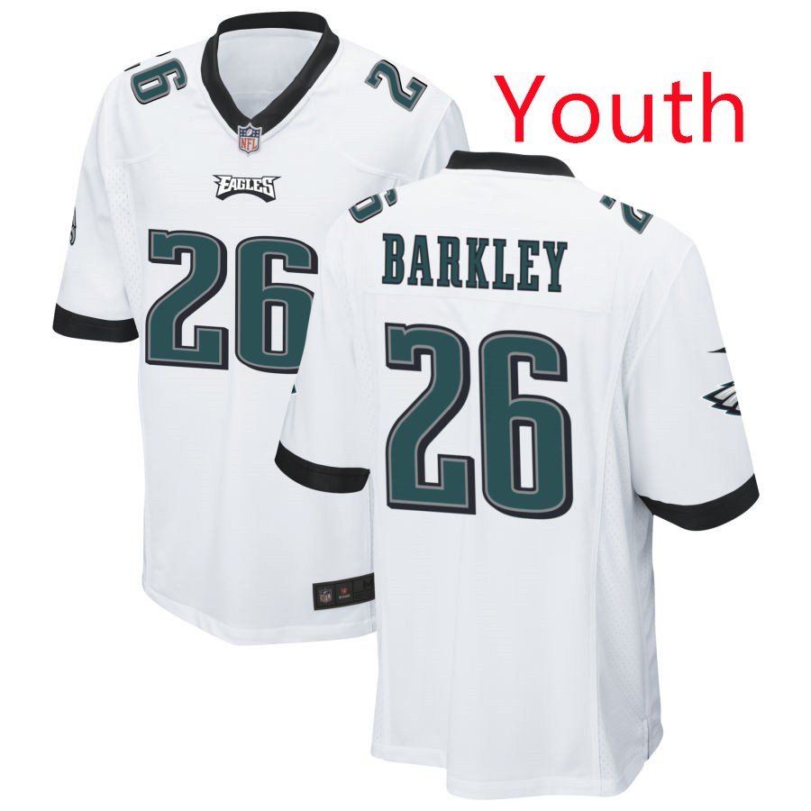 Youth Philadelphia Eagles #26 SAQUON BARKLEY white Limited Stitched Football Jersey Youth Philadelphia Eagles #26 SAQUON BARKLEY white Limited Stitched Football Jersey