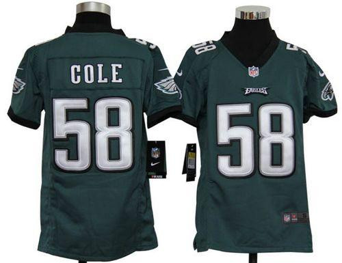 Nike Eagles #58 Trent Cole Midnight Green Team Color Youth Stitched NFL Elite Jersey Nike Eagles #58 Trent Cole Midnight Green Team Color Youth Stitched NFL Elite Jersey