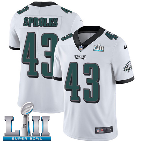 Nike Eagles #43 Darren Sproles White Super Bowl LII Youth Stitched NFL Vapor Untouchable Limited Jersey Nike Eagles #43 Darren Sproles White Super Bowl LII Youth Stitched NFL Vapor Untouchable Limited Jersey