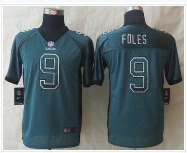 Youth Eagles #9 Nick Foles Midnight Green Team Color Elite Drift Fashion Jersey