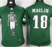 Nike Youth Philadelphia Eagles #18 Maclin Green Portrait Fashion Game Jerseys