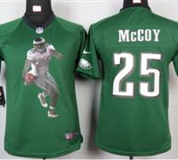 Nike Youth Philadelphia Eagles #25 Mccoy Green Portrait Fashion Game Jerseys