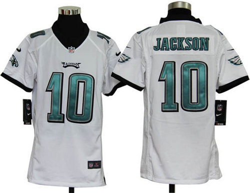 Youth Nike Philadelphia Eagles 10 DeSean Jackson White Jerseys