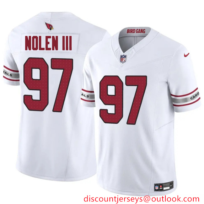 Youth Arizona Cardinals #97 Walter Nolen III White 2025 Draft F.U.S.E Vapor Untouchable Limited Stitched Football Jersey Youth Arizona Cardinals #97 Walter Nolen III White 2025 Draft F.U.S.E Vapor Untouchable Limited Stitched Football Jersey