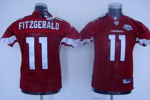 Youth Arizona Cardinals 11 Larry Fitzgerald Red Super Bowl XLIII Jerseys