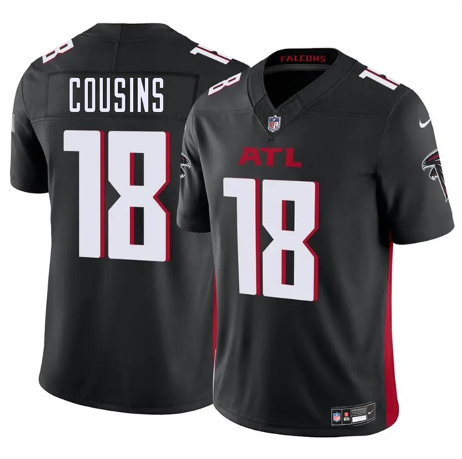 Youth Atlanta Falcons #18 Kirk Cousins Black 2023 F.U.S.E. Vapor Untouchable Limited Stitched Football Jersey Youth Atlanta Falcons #18 Kirk Cousins Black 2023 F.U.S.E. Vapor Untouchable Limited Stitched Football Jersey