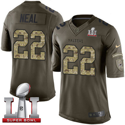 Nike Falcons #22 Keanu Neal Green Super Bowl LI 51 Youth Stitched NFL Limited Salute to Service Jersey