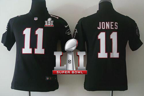Nike Falcons #11 Julio Jones Black Alternate Super Bowl LI 51 Youth Stitched NFL Elite Jersey