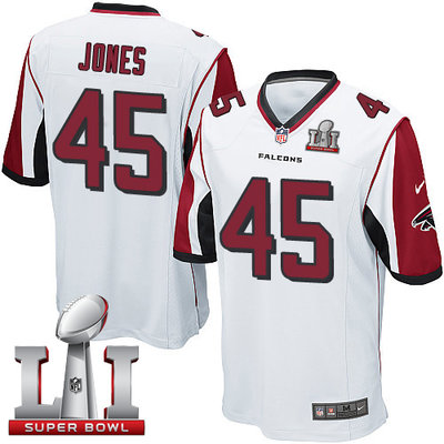Nike Falcons #45 Deion Jones White Super Bowl LI 51 Youth Stitched NFL Elite Jersey Nike Falcons #45 Deion Jones White Super Bowl LI 51 Youth Stitched NFL Elite Jersey