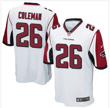 Youth Nike Falcons #26 Tevin Coleman White Stitched NFL Elite Jersey