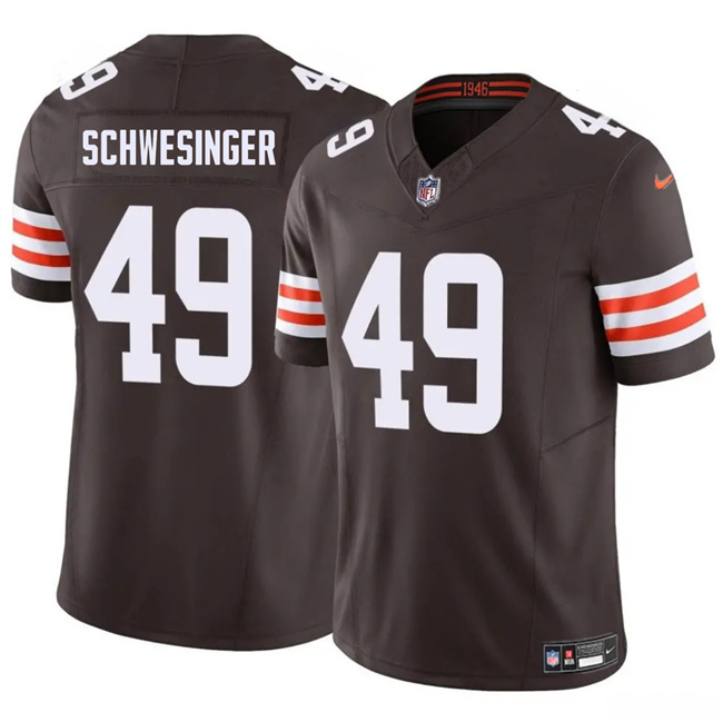 Youth Cleveland Browns #49 Carson Schwesinger Brown 2025 Draft F.U.S.E. Vapor Limited Stitched Football Jersey Youth Cleveland Browns #49 Carson Schwesinger Brown 2025 Draft F.U.S.E. Vapor Limited Stitched Football Jersey