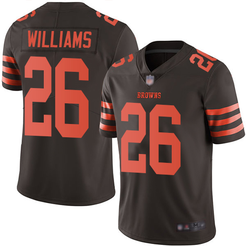 Browns #26 Greedy Williams Brown Youth Stitched Football Limited Rush Jersey Browns #26 Greedy Williams Brown Youth Stitched Football Limited Rush Jersey