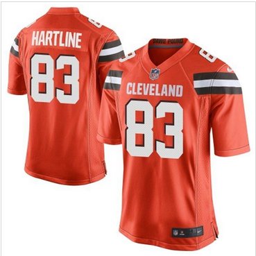 Youth New Browns #83 Brian Hartline Orange Alternate Stitched NFL New Elite jersey