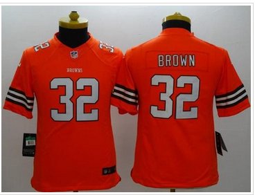 Youth NEW Browns #32 Jim Brown Orange Alternate NFL Limited Jersey Youth NEW Browns #32 Jim Brown Orange Alternate NFL Limited Jersey